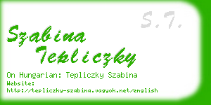 szabina tepliczky business card